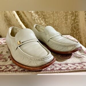 Vintage Florsheim Comfortech Riva Men's Cream Leather Bit Loafers Size 10.5 B